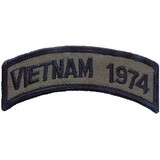 Eagle Emblems PM0834 Patch-Vietnam,Tab,1974 (SUBDUED), (3-1/2