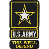 Eagle Emblems PM0858 Patch-Army Logo,This WE'LL DEFEND (2 PC), (3-3/4