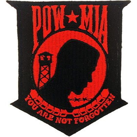 Eagle Emblems PM0862 Patch-Pow*Mia (RED/BLK), (3-1/2")