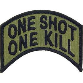 Eagle Emblems PM0880 Patch-One Shot One Kill (SUBDUED), (3-3/8"x1-5/8")