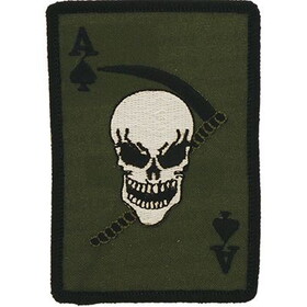 Eagle Emblems PM0882 Patch-Death Ace,Spade (SUBDUED), (3-3/4")