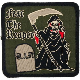 Eagle Emblems PM0884 Patch-Fear The Reaper (SUBDUED), (3")