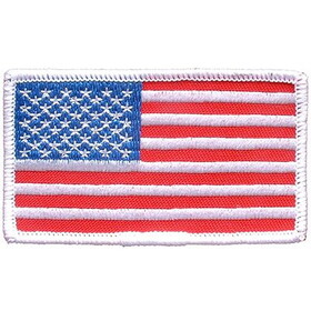 Eagle Emblems PM1113 Patch-Flag,Usa,White (L) (3-3/8"x2")