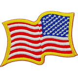 Eagle Emblems PM1115 Patch-Flag Usa, Wavy, Gold (Right Arm) (2-1/4