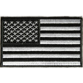 Eagle Emblems PM1119V Patch-Flag,Usa,Blk/Wht (L) (Velcro), (3-3/8"x2")