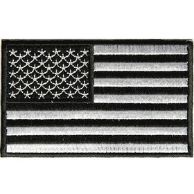 Eagle Emblems PM1119 Patch-Flag,Usa,Blk/Wht (L) (3-3/8"x2")