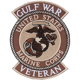 Eagle Emblems PM1137 Patch-Gulf War,Vet,Usmc (DESERT), (4")