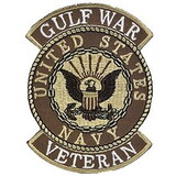 Eagle Emblems PM1141 Patch-Gulf War, Vet, Usn (Desert) (3-1/8