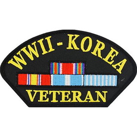 Eagle Emblems PM1339 Patch-Wwii,Hat W/Korea (5-1/4"x3")