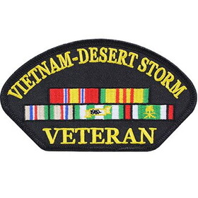 Eagle Emblems PM1349 Patch-Viet,Hat,Veteran VIETNAM & DESERT STORM, (5-1/4"x3")