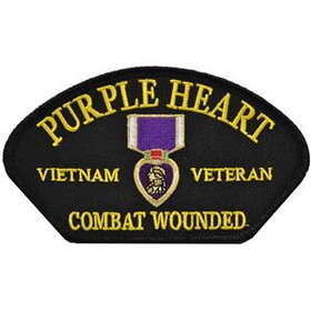 Eagle Emblems PM1447 Patch-Viet,Hat,Purple Hrt (5-1/4"x3")