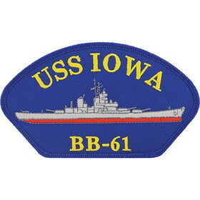 Eagle Emblems PM1458 Patch-Uss,Iowa (5-1/4"x3")