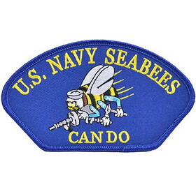 Eagle Emblems PM1600 Patch-Usn,Hat,Seabees,Can Do (5-1/4"x3")