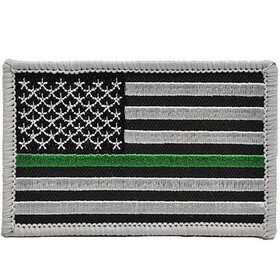 Eagle Emblems PM3110V Patch-Flag,Usa,Green Line (L) (Velcro), (3-3/8"x2")