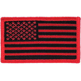 Eagle Emblems PM3167V Patch-Flag,Usa,Blk/Red (L) (Velcro), (3-3/8"x2")
