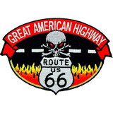 Eagle Emblems PM3184 Patch-Route 66,Skull (3-1/2