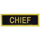 Eagle Emblems PM3404 Patch-Fire, Tab, Chief (Blk/Gld) (1-1/4