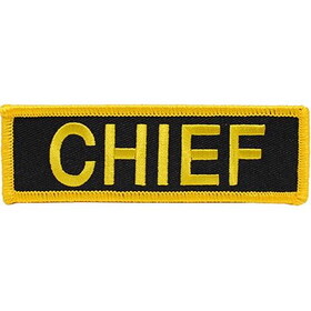 Eagle Emblems PM3404 Patch-Fire, Tab, Chief (Blk/Gld) (1-1/4"X4")
