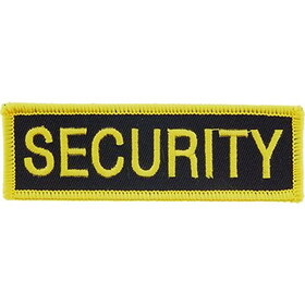 Eagle Emblems PM3405 Patch-Security Tab (YLW/BLK), (4"x1-1/4")