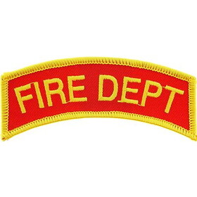 Eagle Emblems PM3407 Patch-Fire,Tab,Dept (YLW/RED), (4"x1-3/8")