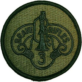Eagle Emblems PM3754 Patch-Army,003Rd Arm.Cav. (SUBDUED) BRAVE RIFLES, (3-1/16")