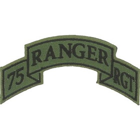 Eagle Emblems PM3799 Patch-Army,Tab,Ranger.75Th (SUBDUED), (3-5/8"x1-1/16")