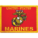 Eagle Emblems PM3830 Patch-Usmc,Flag,Marines (3-1/2