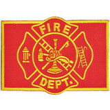 Eagle Emblems PM3838 Patch-Fire Dept, Flag (Red/Gold) (2-1/2