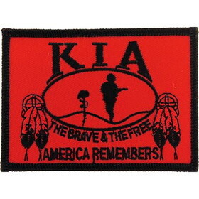 Eagle Emblems PM3843 Patch-Kia,Honor Flag,Red "NATIVE AMERICAN", (3-1/2"x2-1/2")