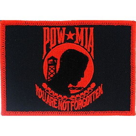 Eagle Emblems PM3865 Patch-Pow*Mia Flag,Red/Bk (3-1/2"x2-1/2")