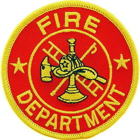 Eagle Emblems PM3950 Patch-Fire,Dept.Logo,Rnd (RED/GLD), (3-1/16")