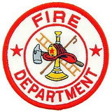 Eagle Emblems PM3952 Patch-Fire,Dept.Logo,Rnd (WHT/RED), (3