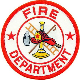 Eagle Emblems PM3952 Patch-Fire, Dept.Logo, Rnd (Wht/Red) (3")