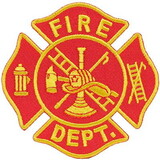 Eagle Emblems PM3955 Patch-Fire Dept Logo (RED/GLD), (3-1/2