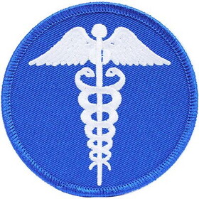 Eagle Emblems PM3956 Patch-Medical Caduceus (BLU/WHT), (3-1/16")