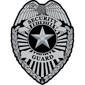 Eagle Emblems PM4085 Patch-Security Guard-Shld (SLV/BLK), (3-3/4")