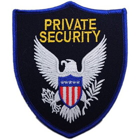 Eagle Emblems PM4093 Patch-Security,Private (GLD/BLK) SHIELD W/EAGLE, (4-1/2")