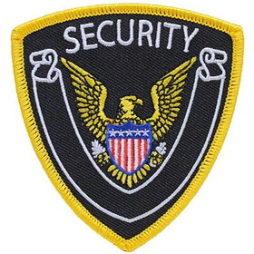 Eagle Emblems PM4094 Patch-Security Shld/Eagle (WHT/BLK), (3-1/2")