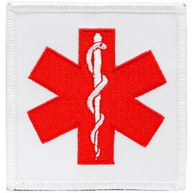 Eagle Emblems PM4104 Patch-Ems Star Of Life,Rect (Rod of Asclepius), (3-1/4")