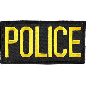 Eagle Emblems PM4112 Patch-Police Tab (YLW/BLK), (4"x2")