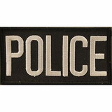 Eagle Emblems PM4115 Patch-Police Tab (SLV/BLK), (4