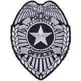 Eagle Emblems PM4117 Patch-Police Shield (Slv/Blk) (3-3/4