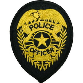 Eagle Emblems PM4118 Patch-Police Shield (Gld/Blk) (3-3/4")