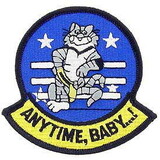 Eagle Emblems PM5015 Patch-Usn, Tomcat, Anytime (3-3/8