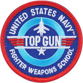 Eagle Emblems PM5262V Patch-Usn,Top Gun,Fighter (Velcro) WEAPONS SCHOOL, (3-1/16")