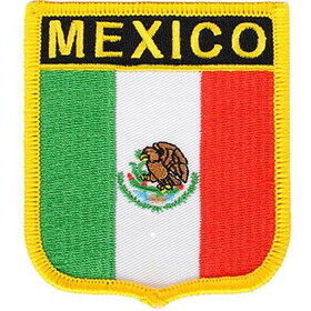 Eagle Emblems PM6271 Patch-Mexico (SHIELD), (3-1/2"x2-7/8")