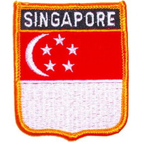 Eagle Emblems PM6298 Patch-Singapore (SHIELD), (3"x2-1/2")