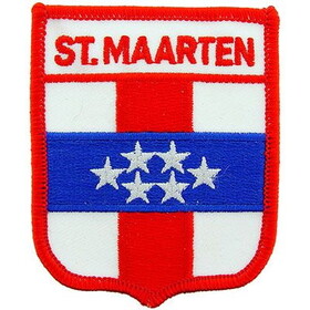 Eagle Emblems PM6331 Patch-Saint Maarten (SHIELD), (3"x2-1/2")