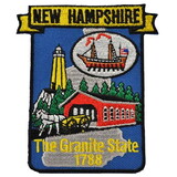 Eagle Emblems PM6730 Patch-New Hampshire (STATE MAP), (3-1/2