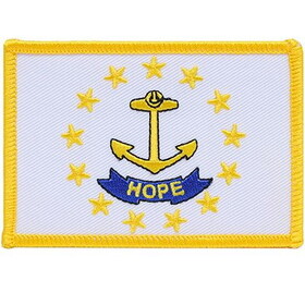 Eagle Emblems PM6840 Patch-Rhode Island (FLAG), (3-1/2"x2-1/2")